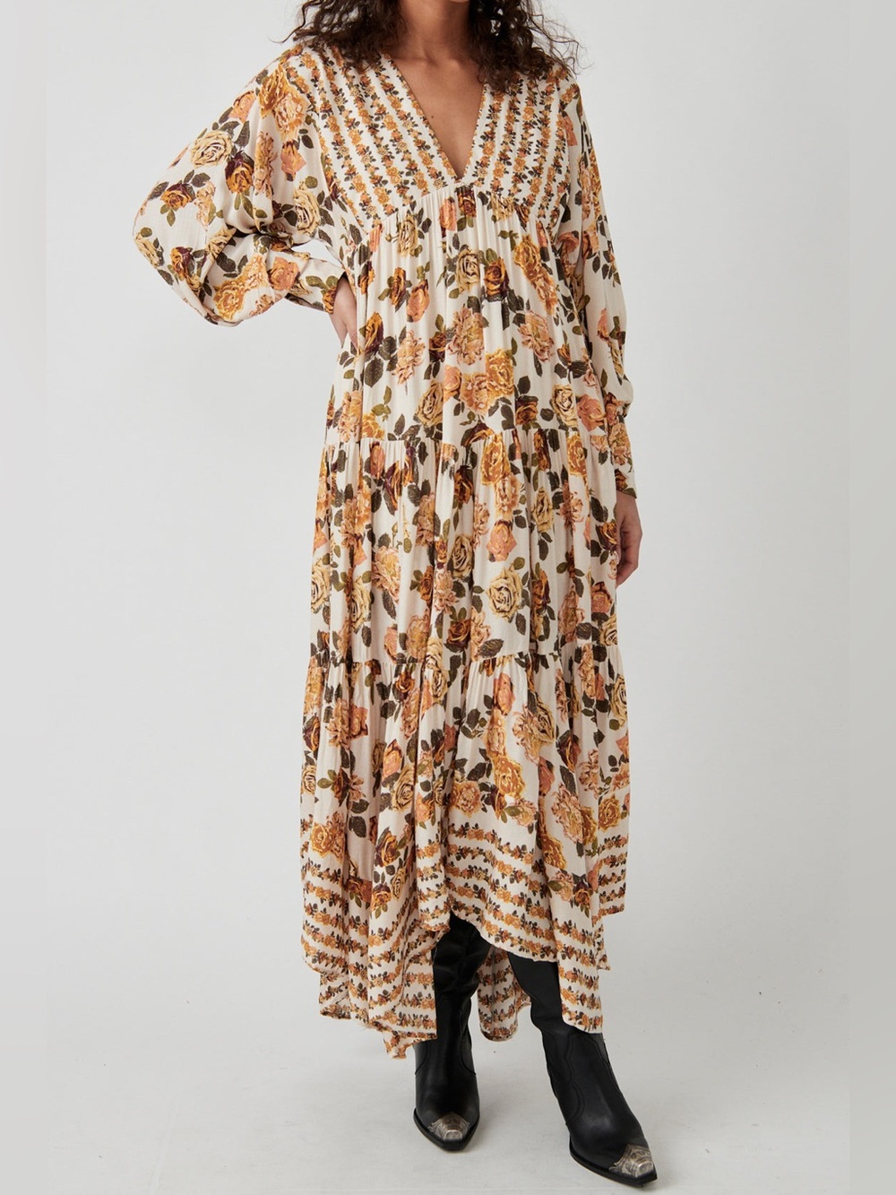 NWT Free People Rows of Roses Maxi Dress SZ XS